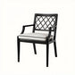 Chaise extérieure avec accoudoirs noire et blanche