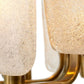 Lustre doré et verre soufflé