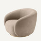 Fauteuil pivotant en tissu sable