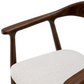 Chaise de salle à manger marron en tissu crème