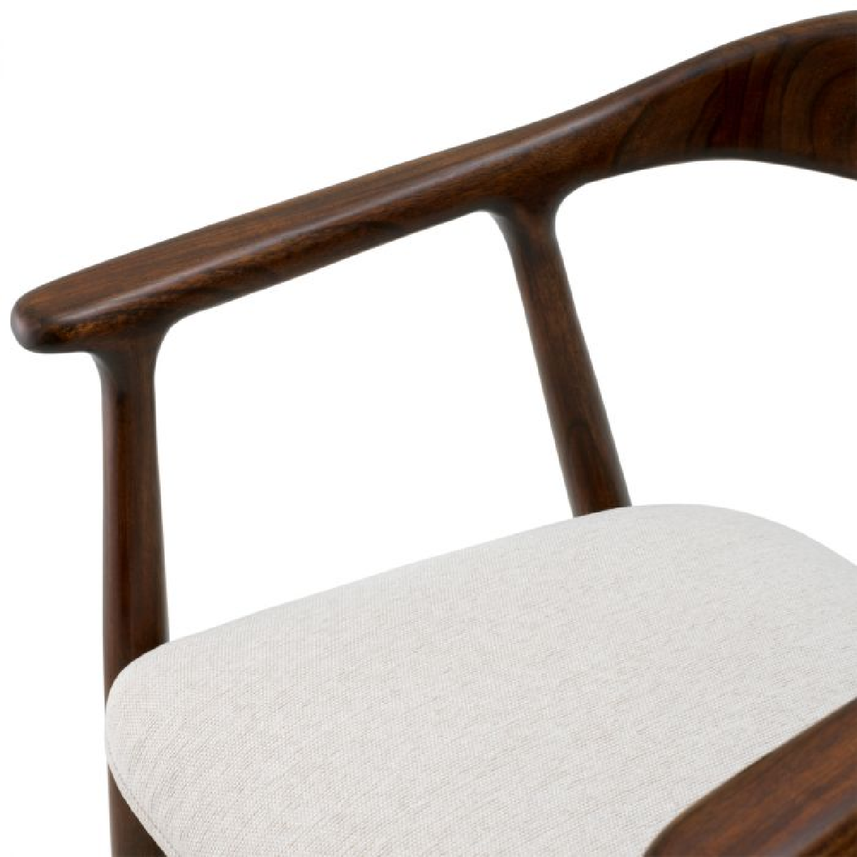 Chaise de salle à manger marron en tissu crème
