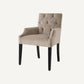 Chaise de salle à manger avec accoudoirs en velours greige
