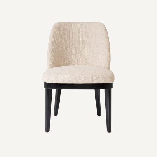 Chaise de salle à manger en tissu blanc écru