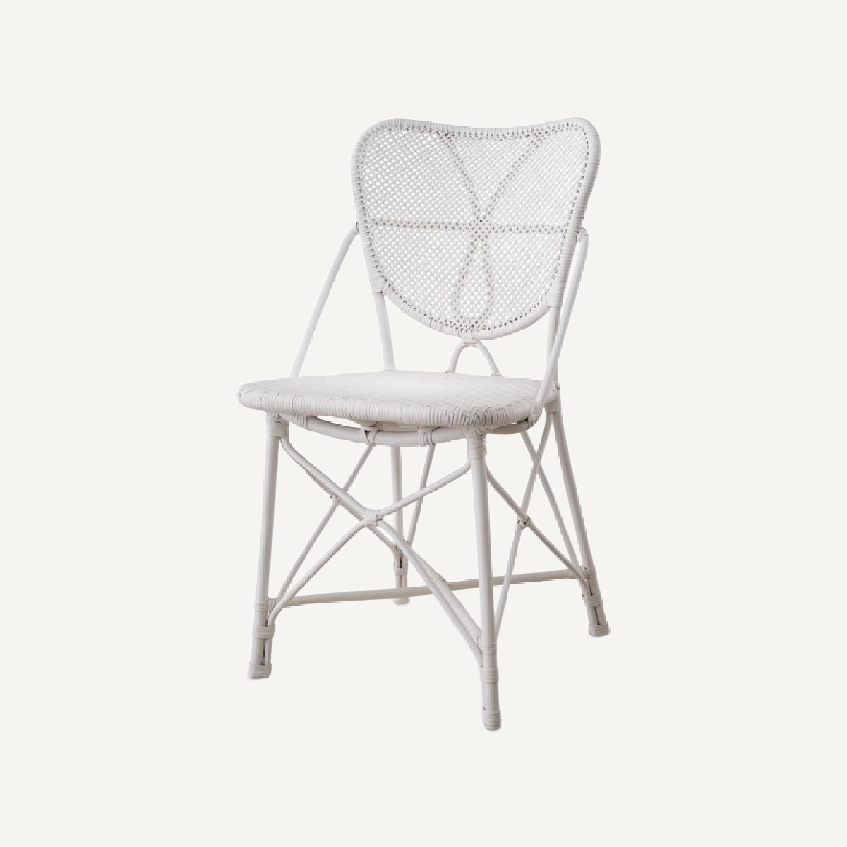 Chaise de salle à manger blanche en rotin