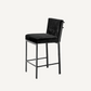 Chaise de comptoir en bronze et velours noir