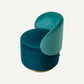 Chaise basse en velours vert d'eau