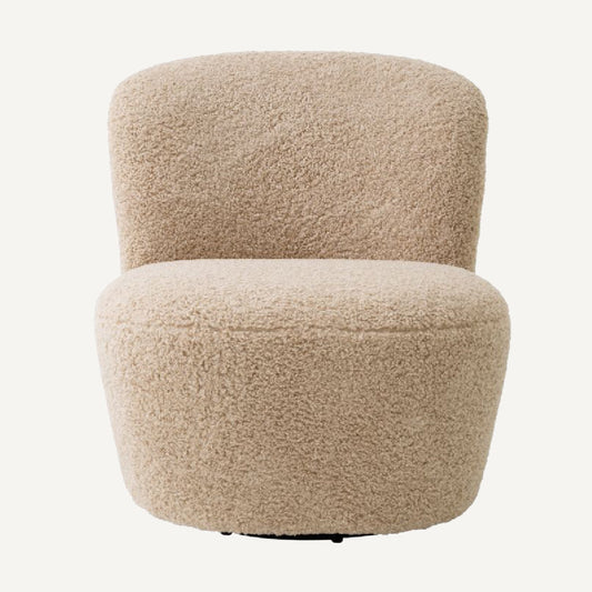 Fauteuil pivotant molletonné sable