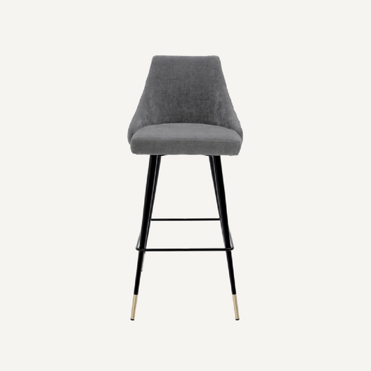 Chaise de bar en tissu gris