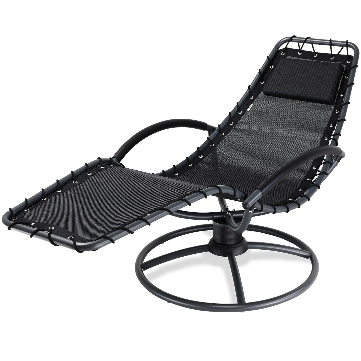 Transat de jardin Eve anthracite en acier laqué