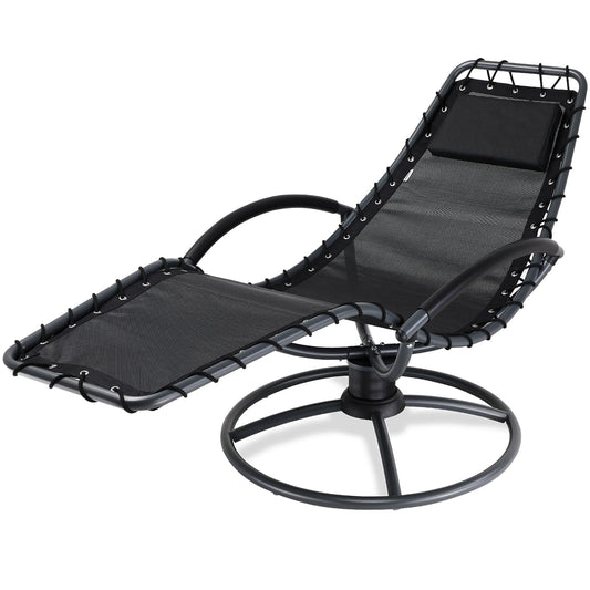 Transat de jardin Eve anthracite en acier laqué