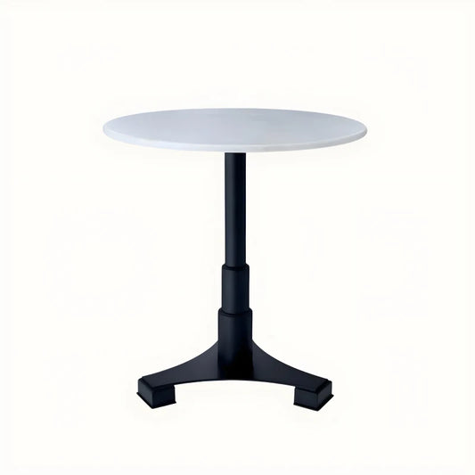 Table ronde extérieure en marbre blanc