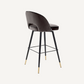 Chaise de bar en velours gris (lot de 2)