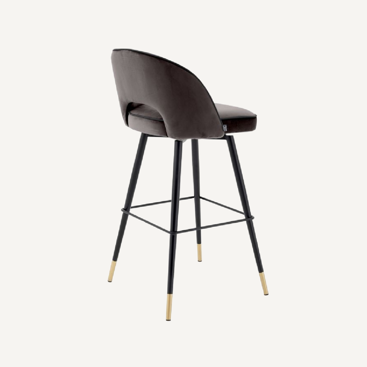 Chaise de bar en velours gris (lot de 2)