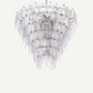 Lustre nickelé en verre transparent L