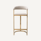 Chaise de bar en tissu blanc écru