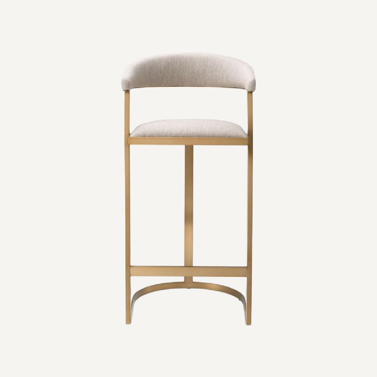 Chaise de bar en tissu blanc écru