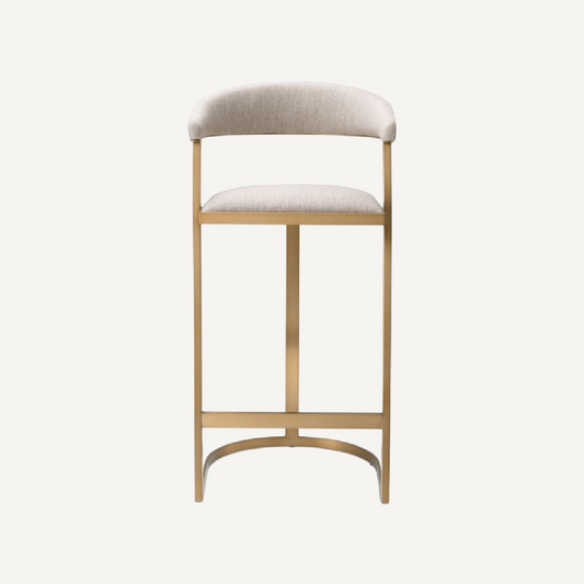Chaise de bar en tissu blanc écru