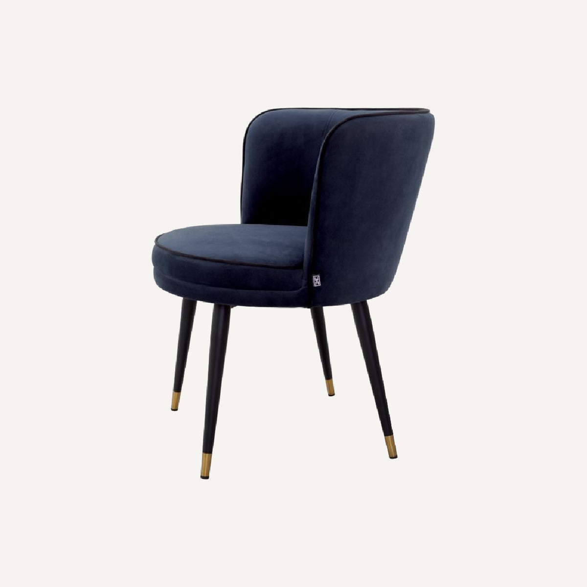 Chaise de salle à manger en velours bleu nuit