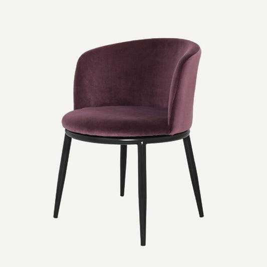 Chaise de salle à manger en velours violet (lot de 2)