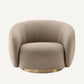 Fauteuil pivotant en tissu sable