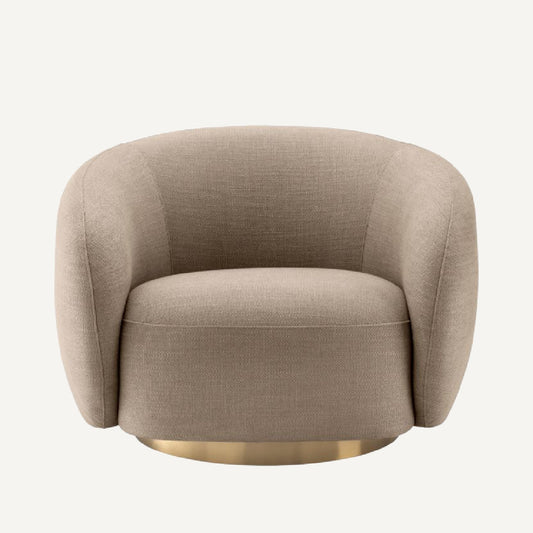Fauteuil pivotant en tissu sable