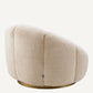 Fauteuil pivotant en tissu sherpa crème