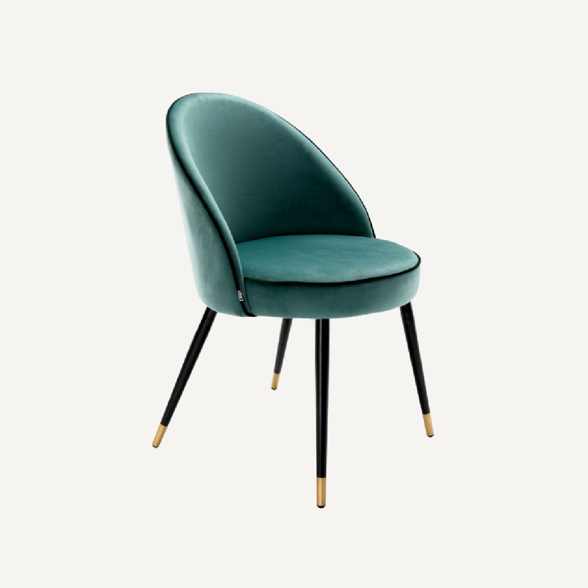 Chaise de salle à manger en velours turquoise (lot de 2)