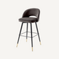 Chaise de bar en velours gris (lot de 2)