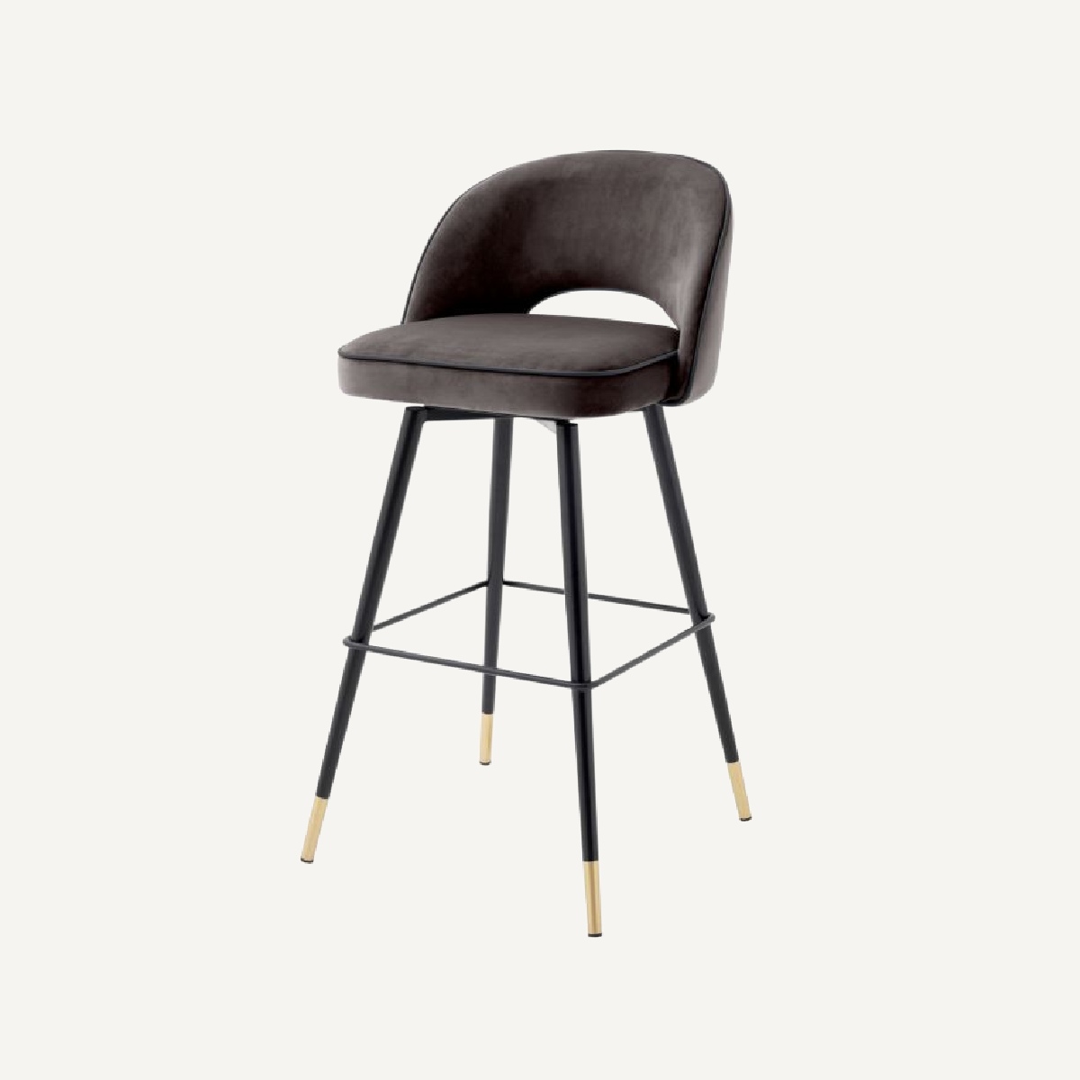 Chaise de bar en velours gris (lot de 2)