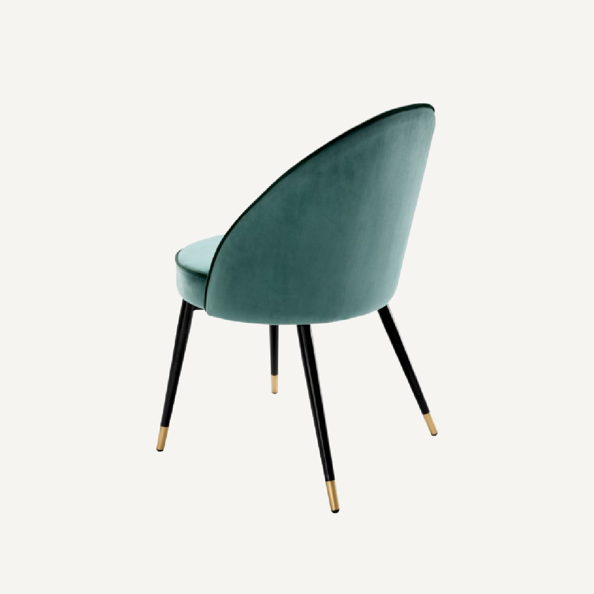 Chaise de salle à manger en velours turquoise (lot de 2)