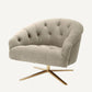 Fauteuil pivotant en velours greige