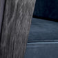 Fauteuil haut en nubuck bleu