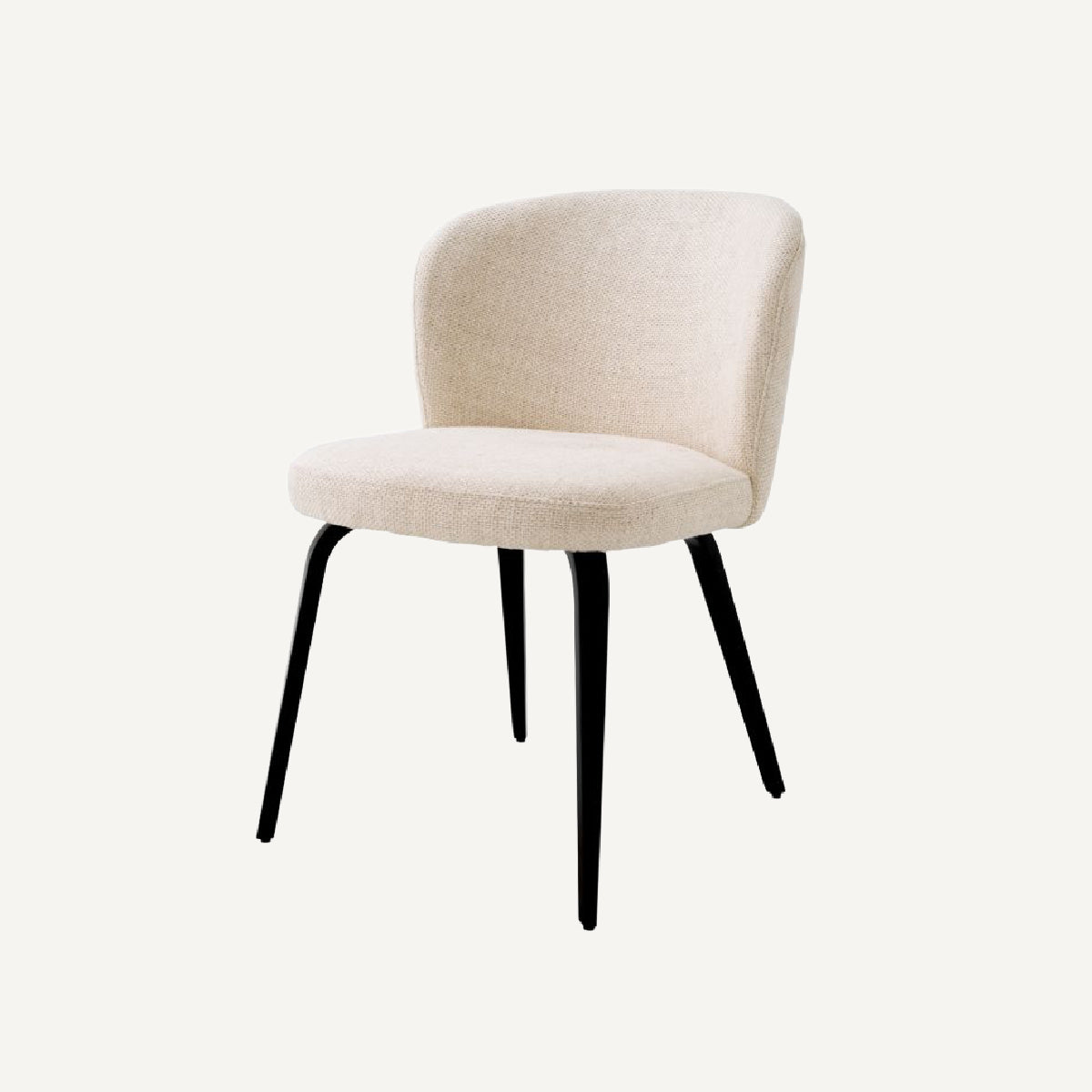 Chaise de salle à manger en tissu blanc écru