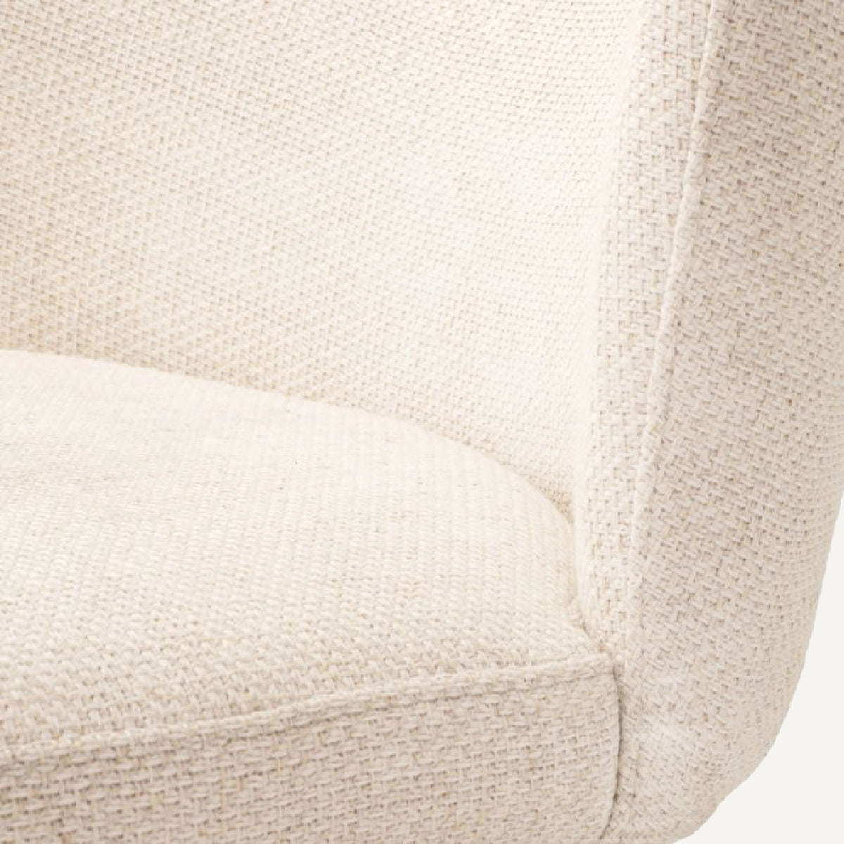 Chaise de salle à manger en tissu blanc écru
