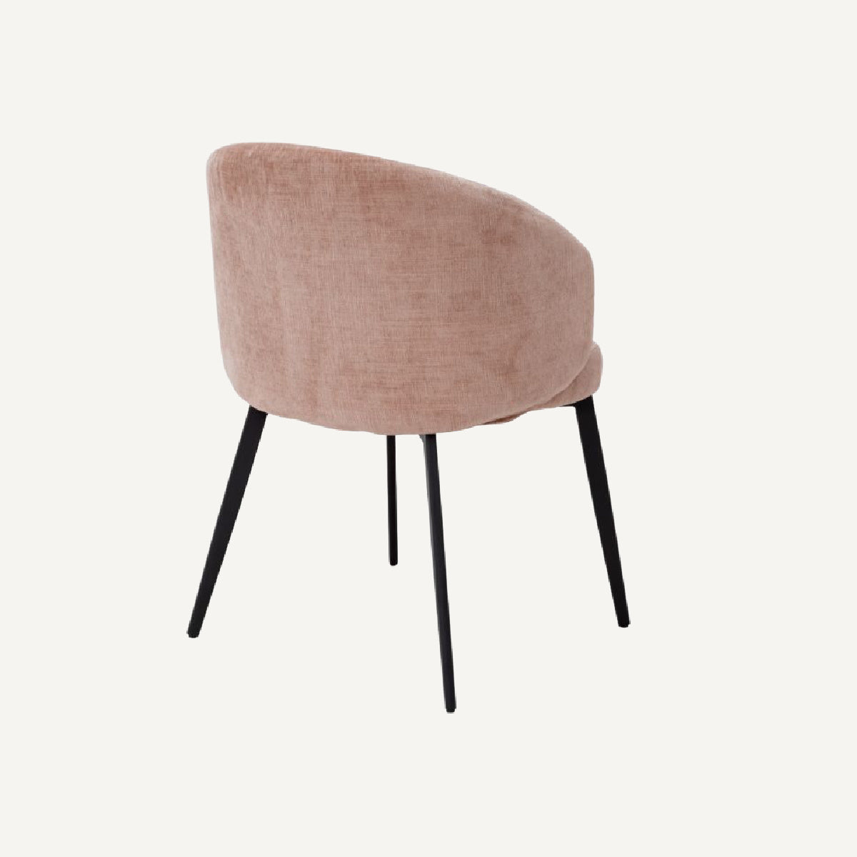Chaise de salle à manger avec accoudoirs en tissu rose (lot de 2)