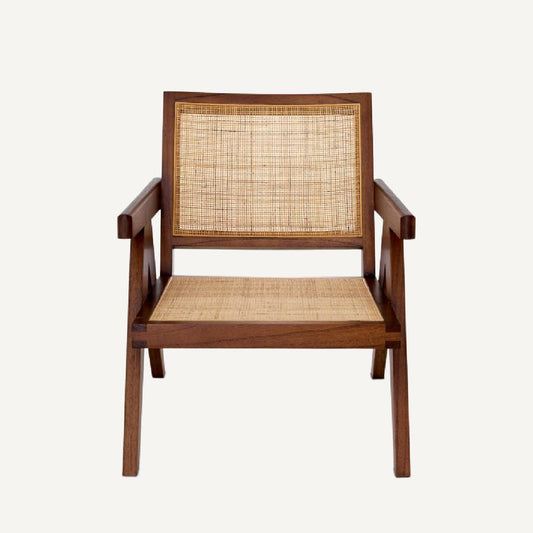 Fauteuil marron en rotin