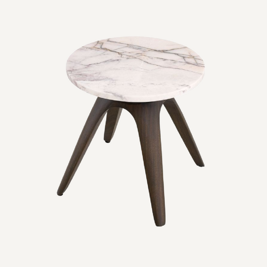 Table d'appoint ronde en marbre blanc