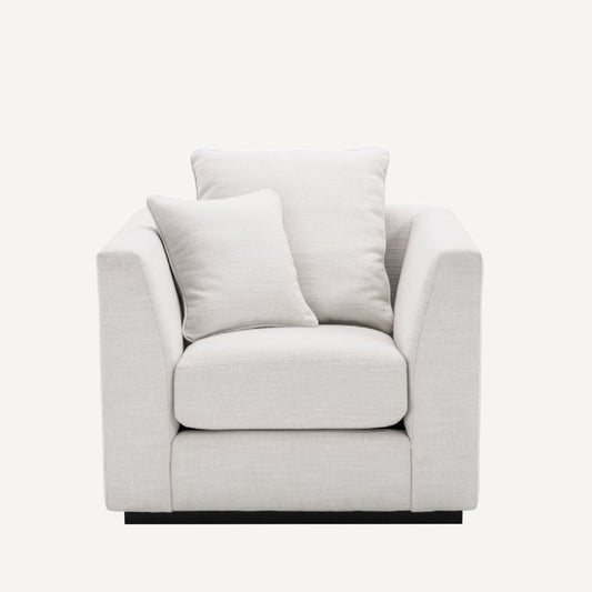 Fauteuil en tissu blanc