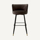 Chaise de bar en velours marron