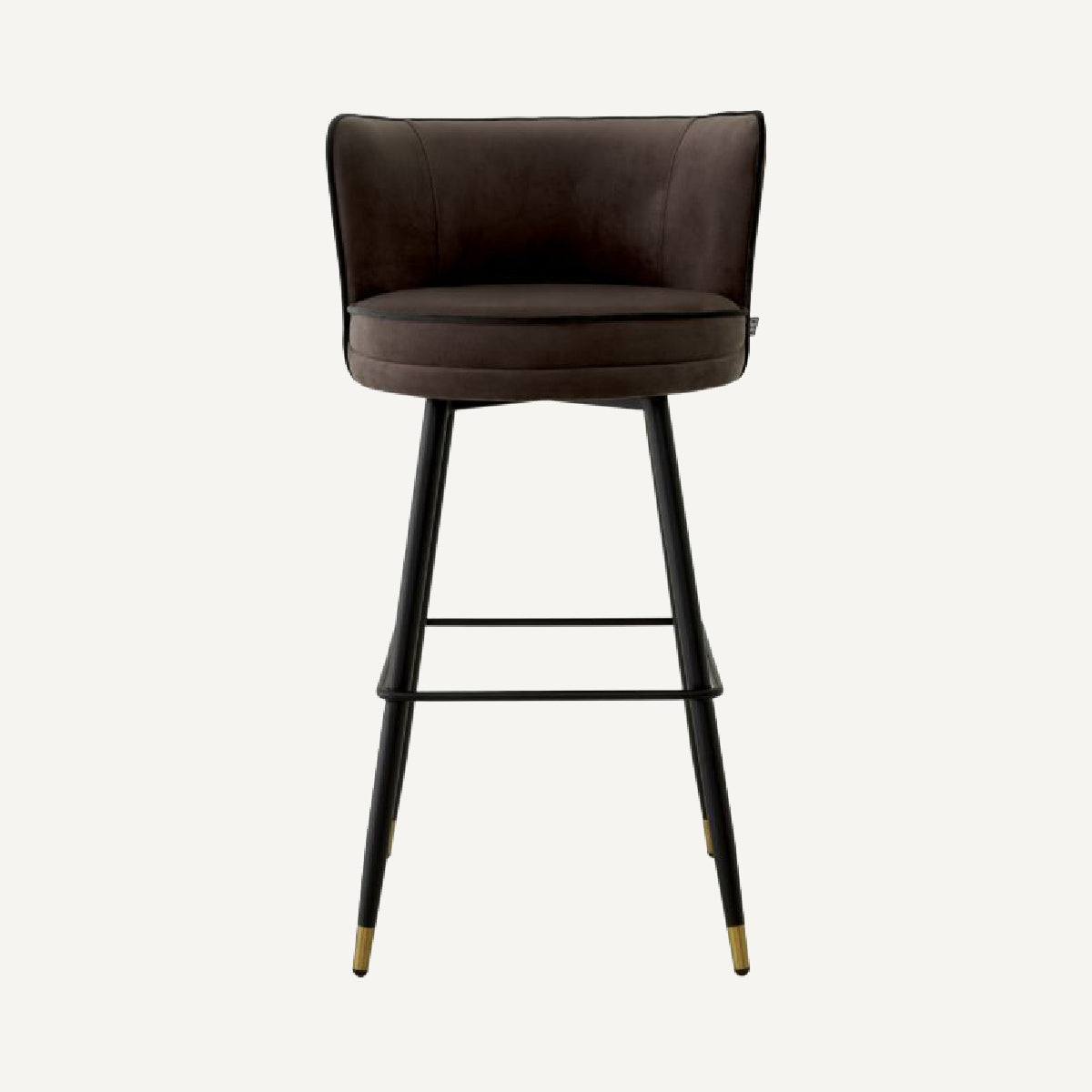 Chaise de bar en velours marron