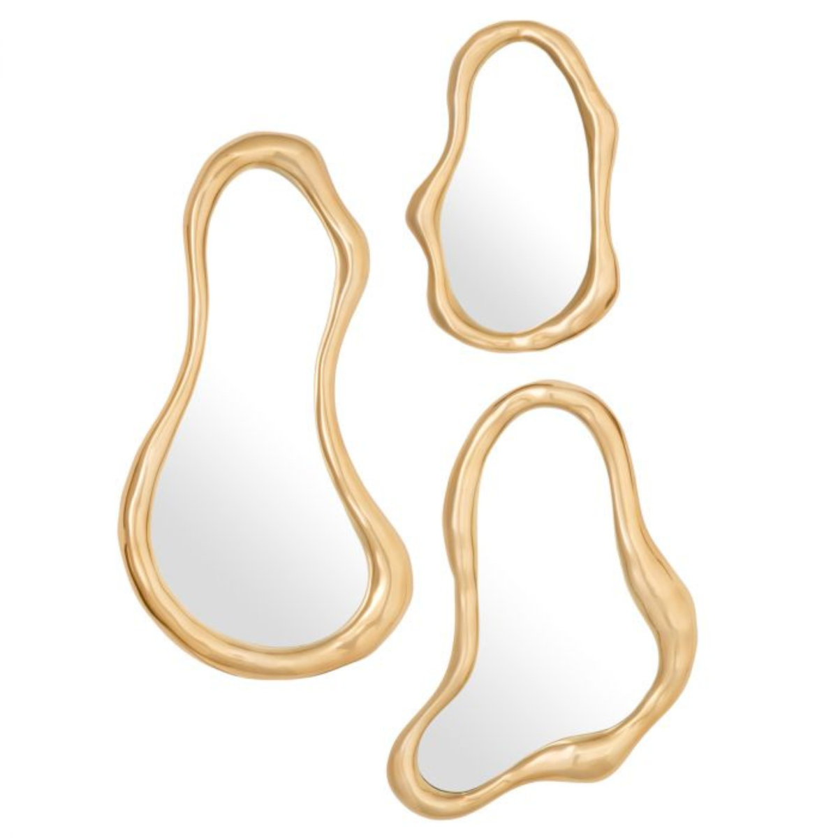 Miroir en métal doré (lot de 3)