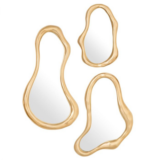 Miroir en métal doré (lot de 3)