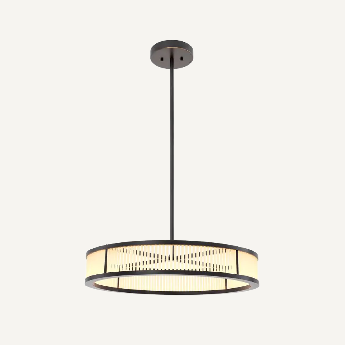 Lustre en bronze et verre mat S