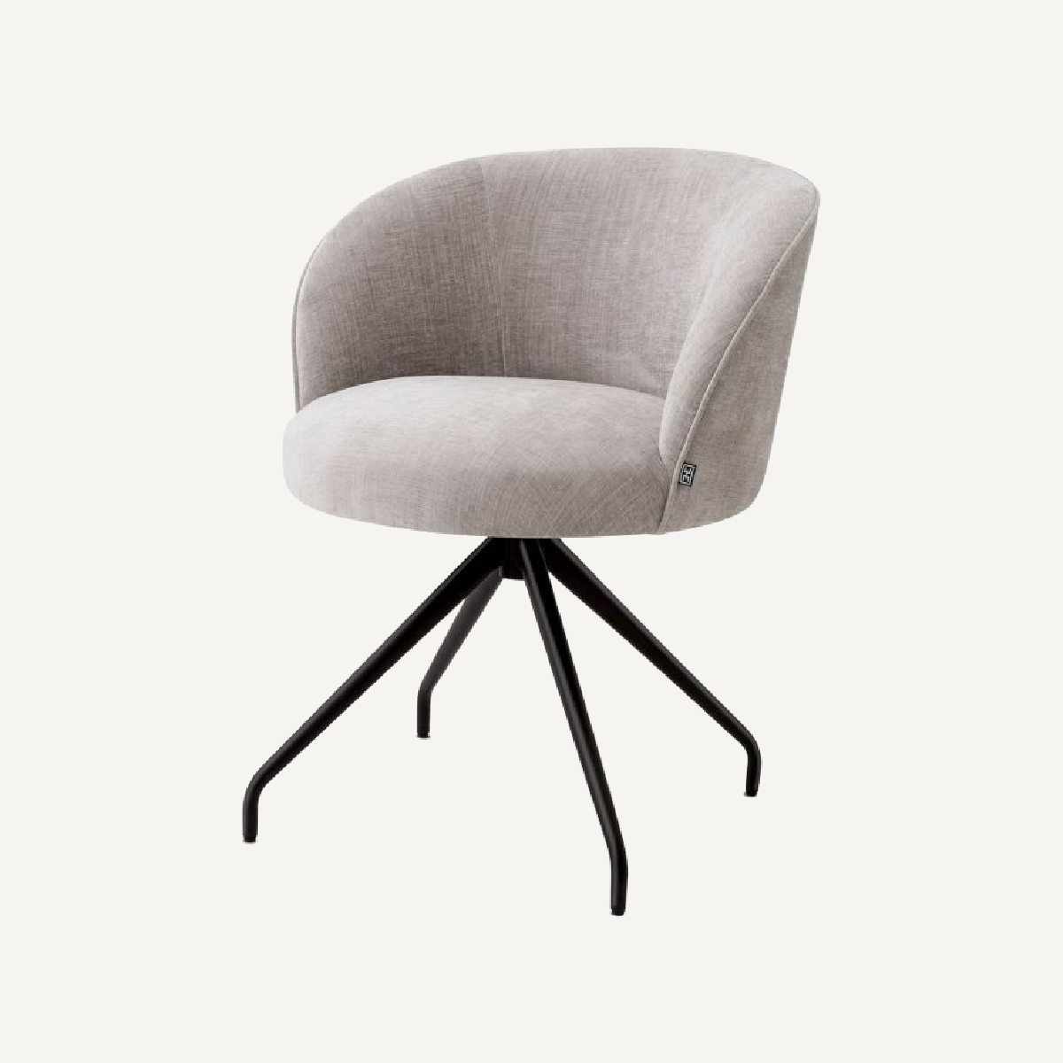 Chaise de salle à manger pivotante en tissu gris