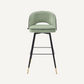 Chaise de bar en velours vert (lot de 2)