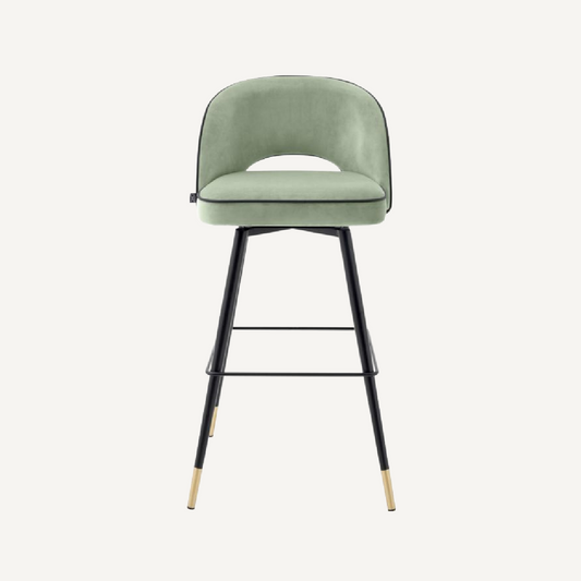 Chaise de bar en velours vert (lot de 2)