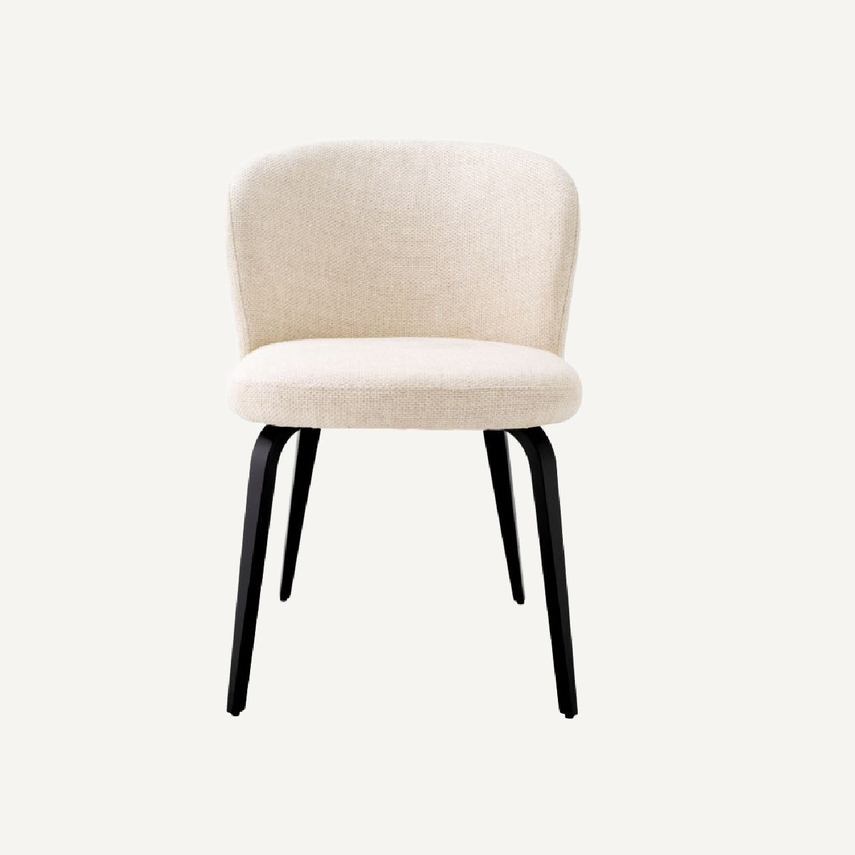 Chaise de salle à manger en tissu blanc écru