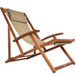 Transat de jardin pliable en acacia beige
