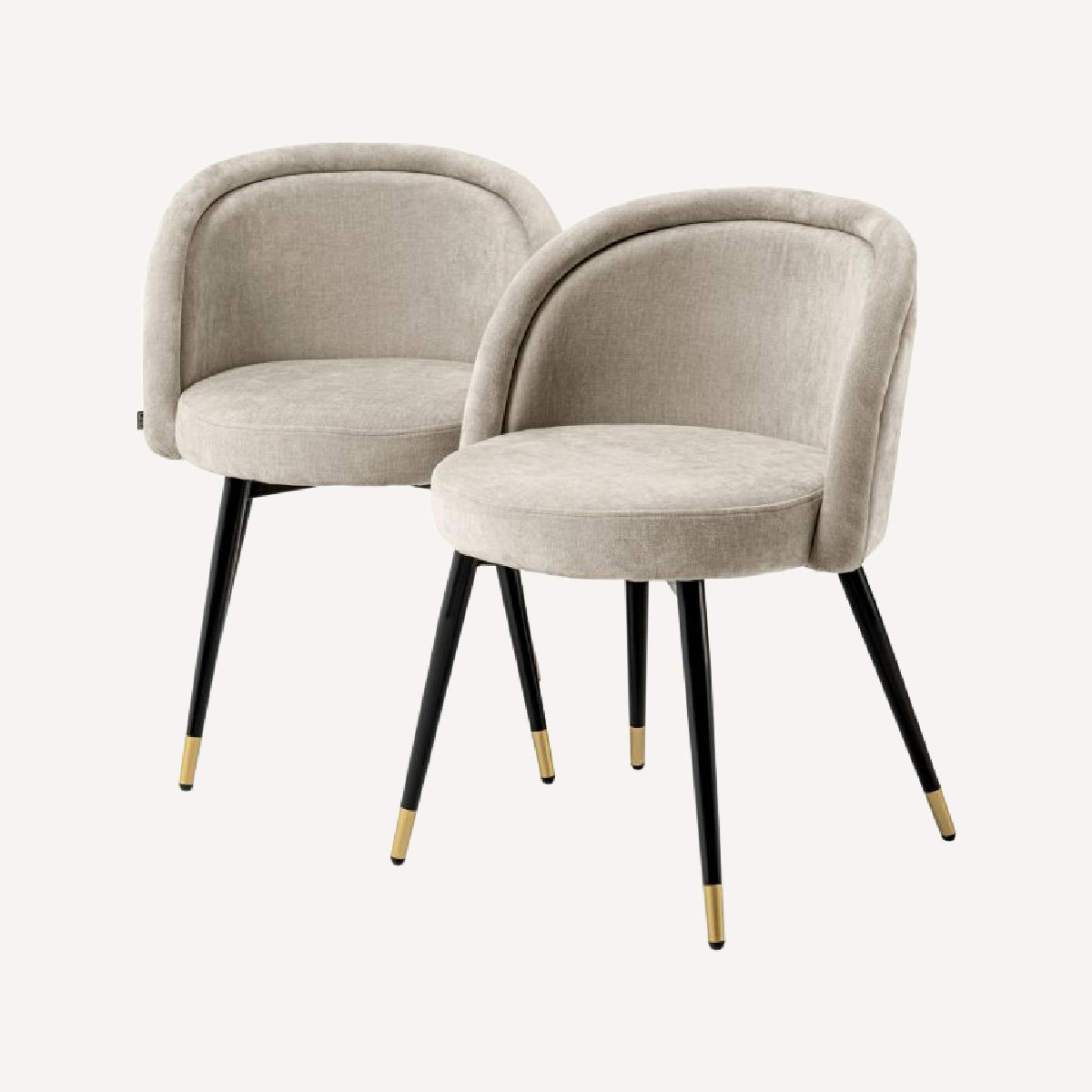 Chaise de salle à manger en tissu sable (lot de 2)é