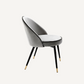 Chaise de salle à manger en velours gris clair (lot de 2)